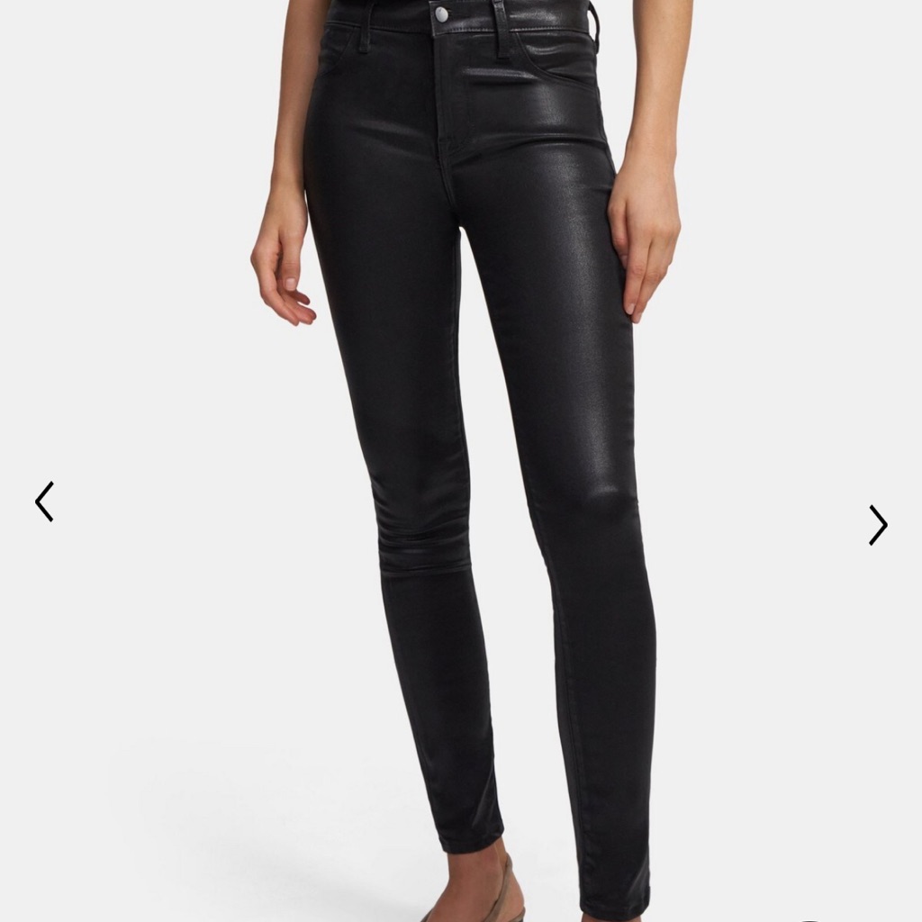 J Brand Maria High Rise Skinny  Coated Stellar Black  28